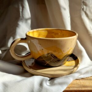 Filiżanka GÓRSKA PANORAMA czarne góry żółte niebo