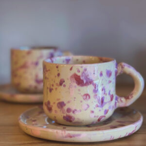 Filiżanka fioletowe ciapki 200 ml