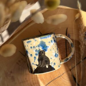 Kubek TATRZAŃSKA KOLEKCJA niedźwiadek niebieskie kropki