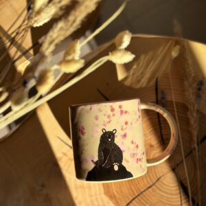 Kubek TATRZAŃSKA KOLEKCJA niedźwiadek pastelowe kropki