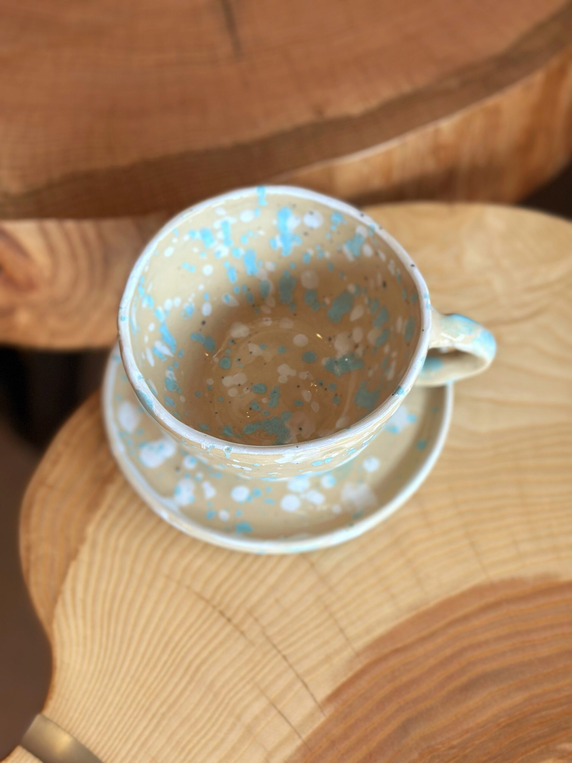 Filiżanka ciapki niebieskie 300ml - obrazek 2